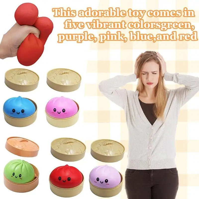 Simulation Glowing Dumpling Slow Rebound Stress Ball Soft Fidget Toy Stress Relief Decor For Home Office Birthday Gift