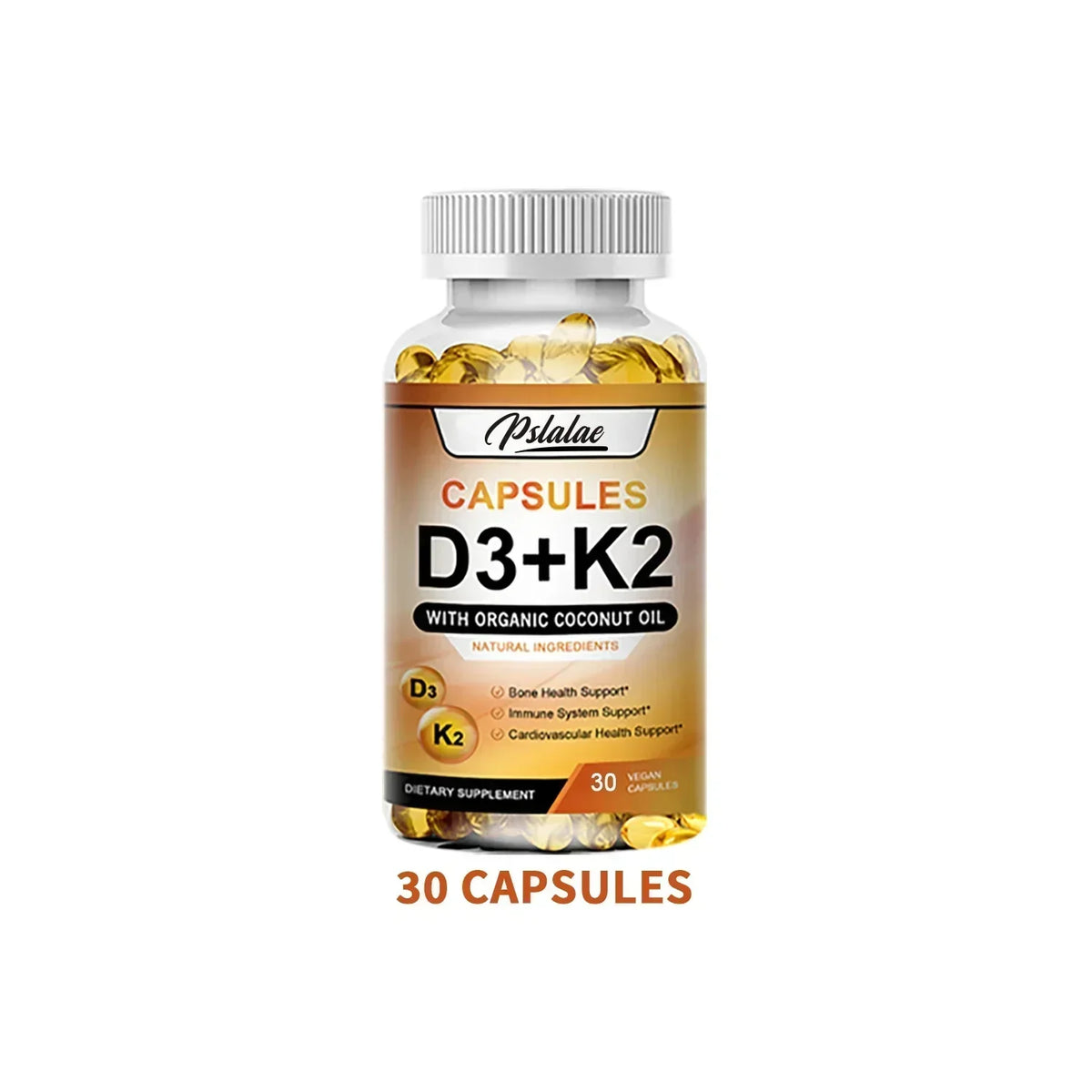 Vitamin D3 + K2 Supplement - Promotes Strong Bones, Calcium Absorption, Teeth, Heart, Cardiovascular Health