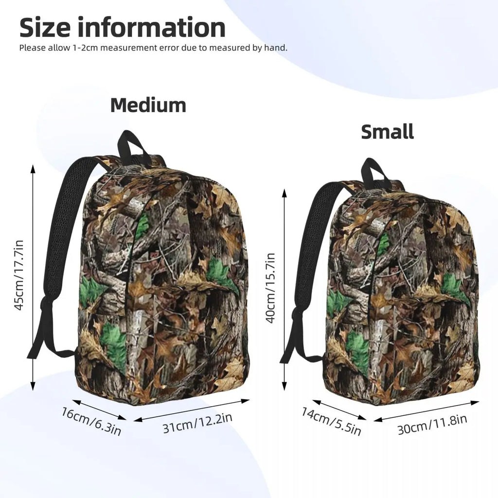 Real Tree Camouflage Backpack Daypack Large Capacity Kids BookBag School Bag Shoulder Bags for Men Women