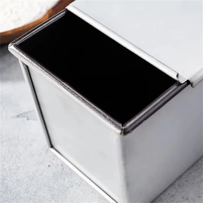 Square toast Bread Baking Tray Cake box Mold with Lid Aluminum Alloy Non-stick Pan Mini Baking Tray Baking Box Diy Cake Bakeware