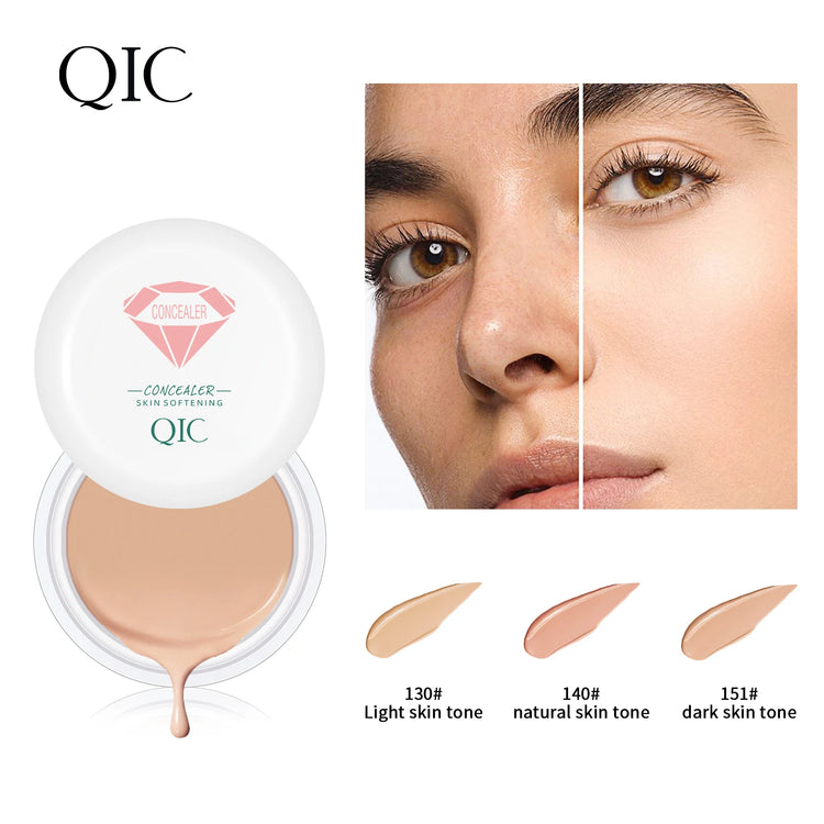 QIC Waterproof & Sweatproof Concealer Cream - Tattoo Coverage, Long-Lasting Foundation, Natural, Full Coverage, All Skin Types