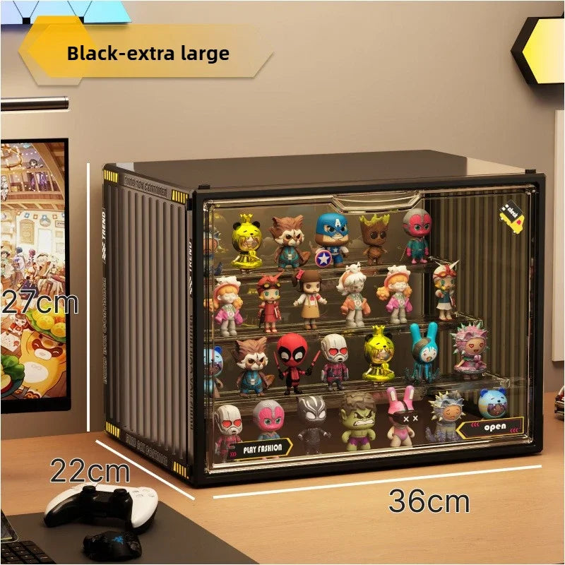 1/2/4 pcs Containerized Designs Acrylic Organizer for Collectible Figures High Definition Transparent Miniature Display Case