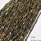 4x7mm 50pcs/lot Briolette Oval Glass Beads Plating Gold Color Crystal Glass Loose Spacer Beads For Beads for Jewelry Making DIY