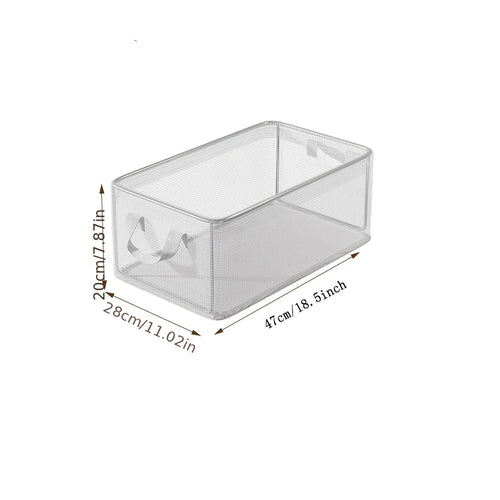 1 Pc Transparent PVC Solid Steel Frame Storage Box,waterproof,underwear Storage Basket,suitable for Home and Dormitory Use
