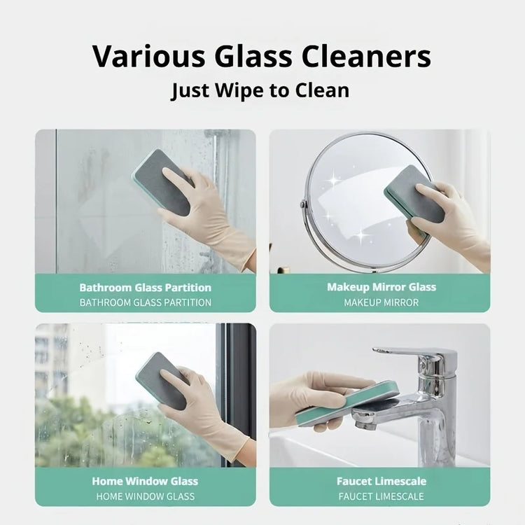 6 PCS Glass Scale Magic Cleaning Brush, Powerful Water Scale Water Stain Remover, Multifunctional Window Glass Cleaning Tool