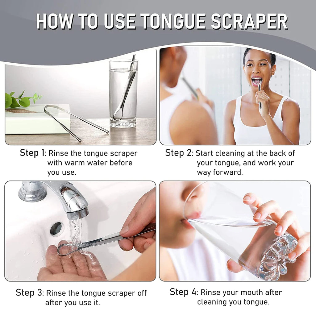 Premium 1pcs/3pcs Metal Tongue Scraper Cleaner for Adults & Kids, Portable Stainless Steel Tongue Scrapers Brushes for Removing