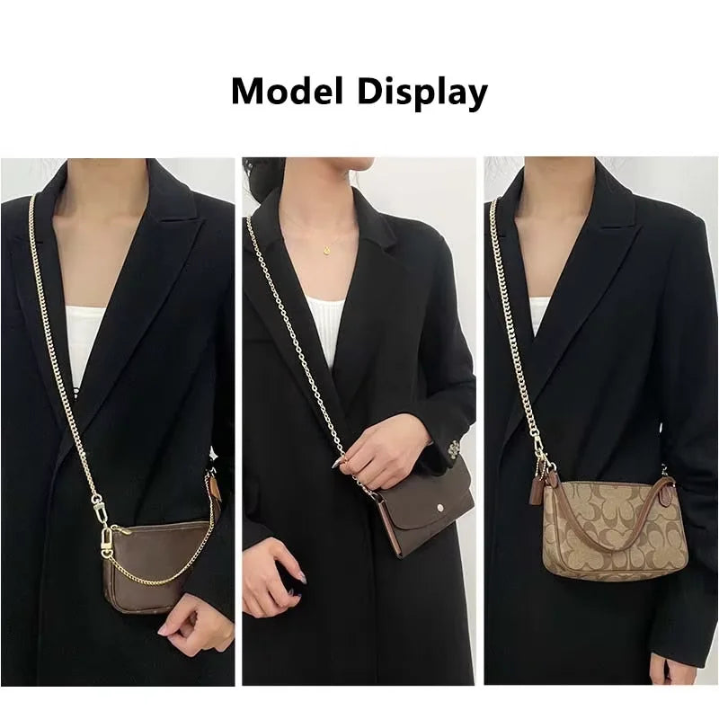 Golden Bag Chain women bag bag chain accessories Metal Extension Chains Crossbody Belt Replacement Bags Strap For Women's Bag