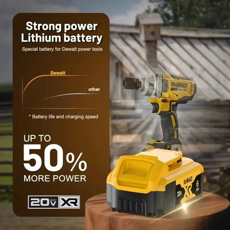 100% Genuine Dewalt 20V 6AH Battery, Rechargeable Lithium Ion Battery, Dewalt DCB200DCBL722/DCL050/DCF850Power Tool Replacement