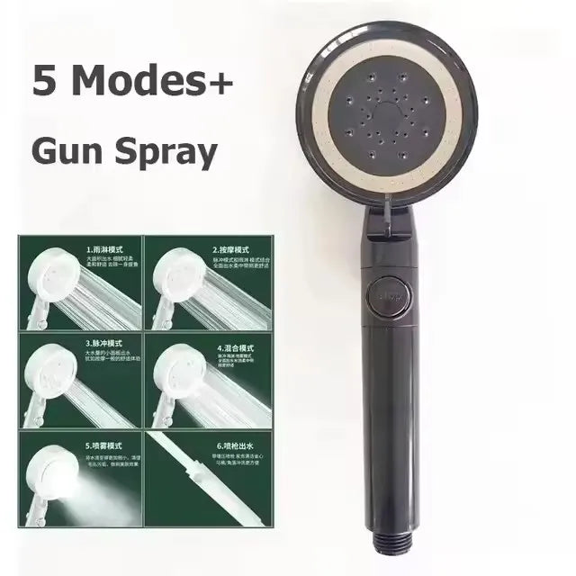 New 230mm Big Panel Large Flow Supercharge Ceiling Mounted Shower Head Set 6 Modes High Pressure Bathroom Showerhead with Filter