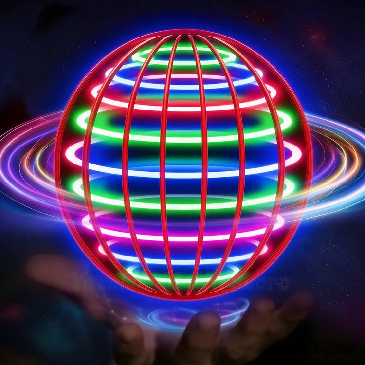 Hand Controlled Flying Ball for Children 360° Rotating Suspension Cosmic Globe with Color LED, Suitable for Indoor & Outdoor Toy