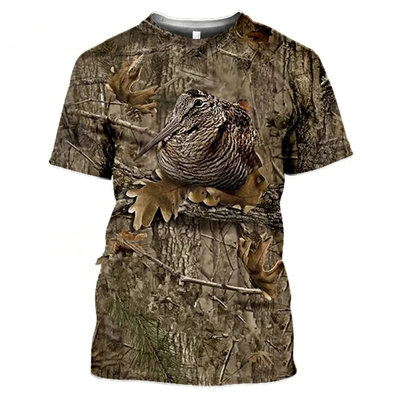 New Camouflage Rabbit Hunting 3d T-shirt Summer Casual Men's T Shirts New Fashion Street Women's Short Sleeve Tops Male Clothing