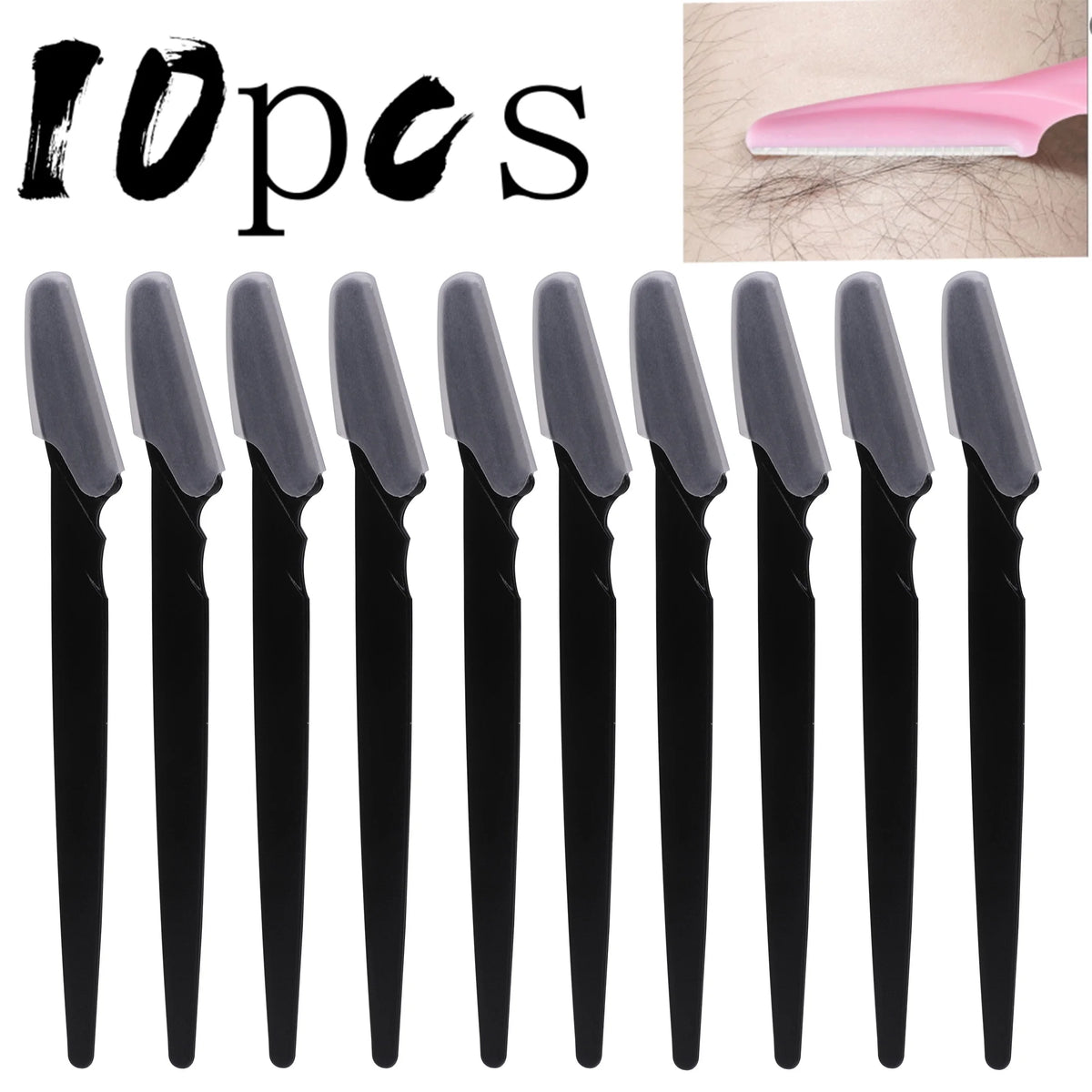 5/10/30/40pcsbrow Razor and Face Razor for Women and Men, Eyebrow Hair Trimmer and Shaver with Protective Cover,Safe