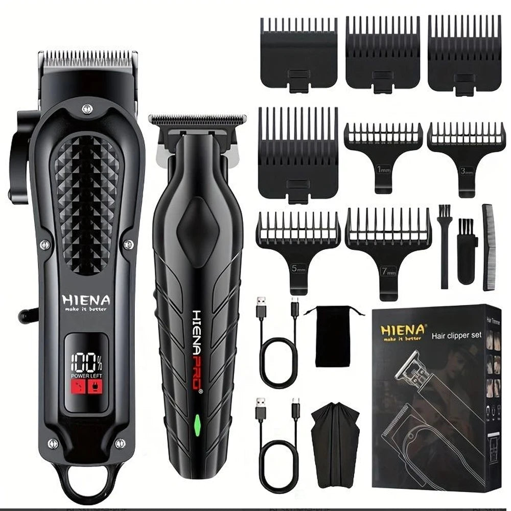 Hiena 212 Professional Hair Cutter Mans Hair Clipper Set Metal Electric Cordless Hair Trimmer for Barber LCD Display Hair Cutt