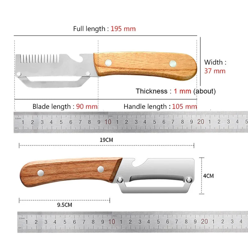 Kitchen Peeler with Wooden Handle for Peeling and Slicing Fruits and Vegetables Stainless Steel Vegetable Peeler Kitchen Tool