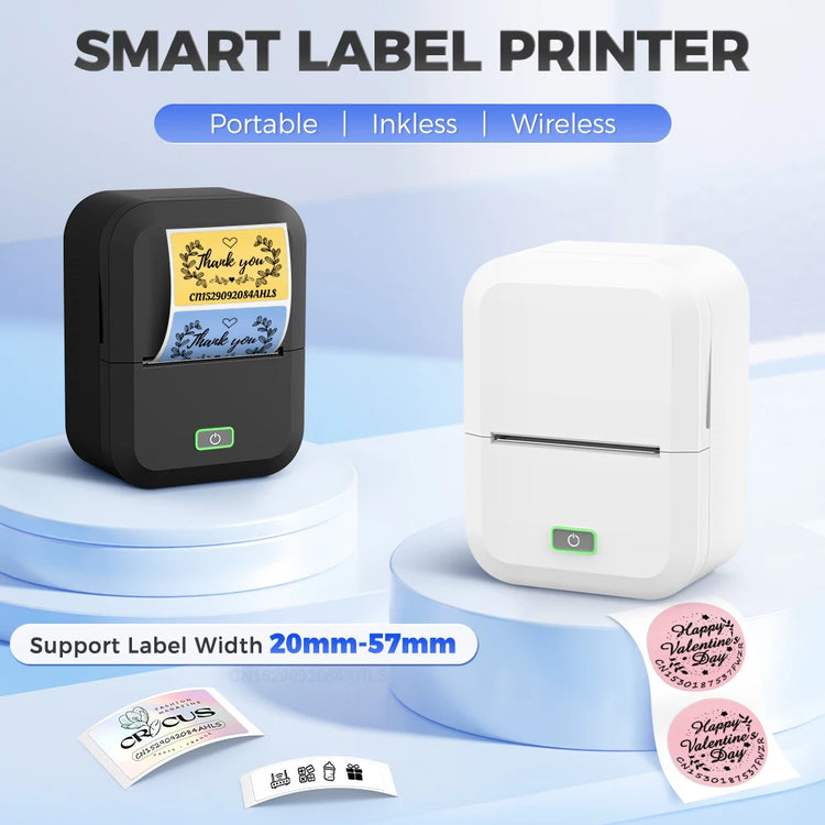 Marklife X2 Mini Printer Label Inkless Bluetooth Portable Adhesive Sticker Label Machine DIY Name Tag Barcode or 1PK Label Paper