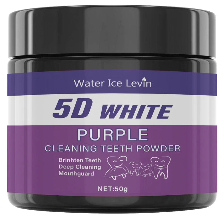 5D White Purple Cleaning Teeth Powder: All-Round Protection, Brightens Teeth, Deep Cleans, Moisturizes & Freshens Breath