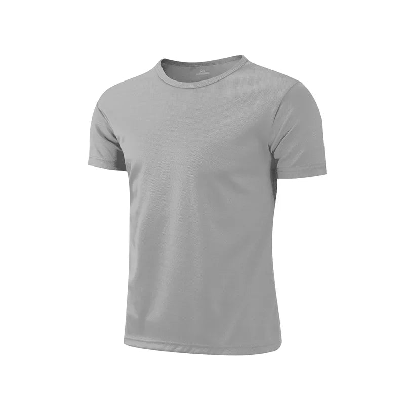 Summer Short Sleeve t Shirt For Men Casual White t-Shirts Top Man Breathable Gym Shirt Tees Quick Dry Soccer Jersey Man Clothes