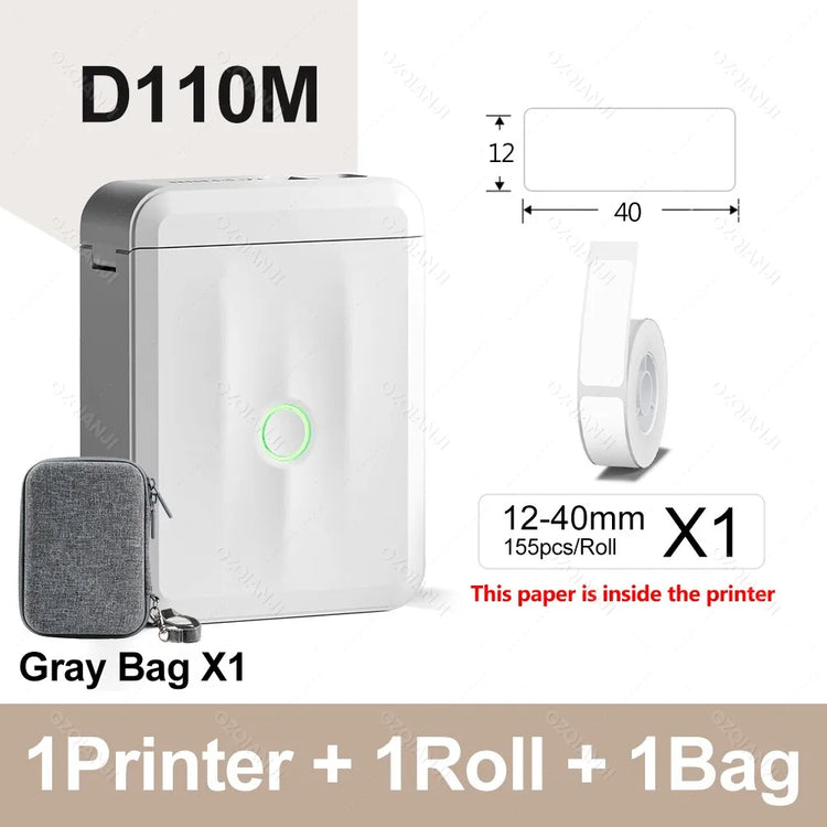 Niimbot D110 Label Printer Bluetooth Mini Adhesive Portable Smart Label Maker UV Without Ink For Office School Labeling Machine