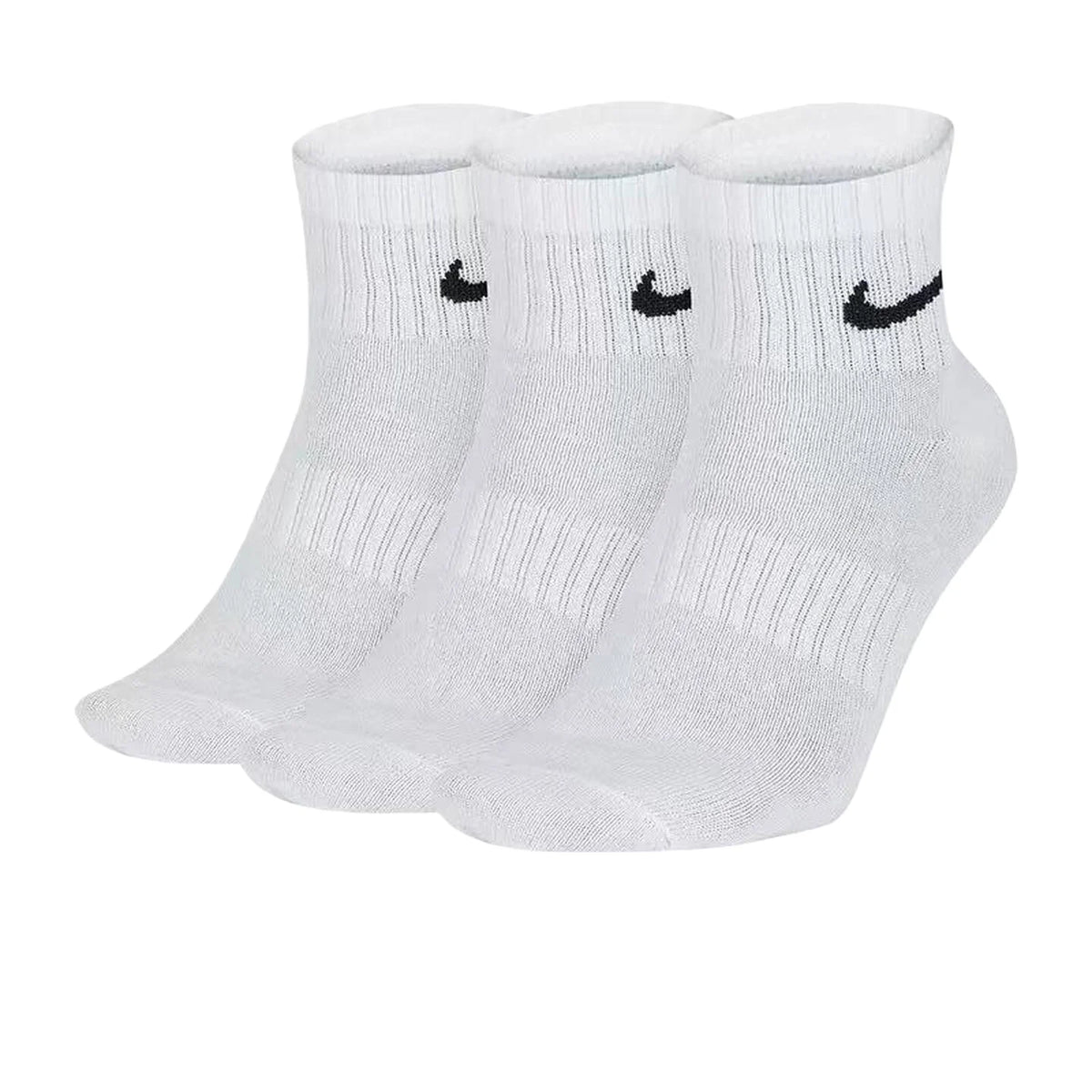 Nike Unisex 3-Pack Short-Cuff Casual Basketball Socks Breathable Moisture-Wicking Socks SX7678-100