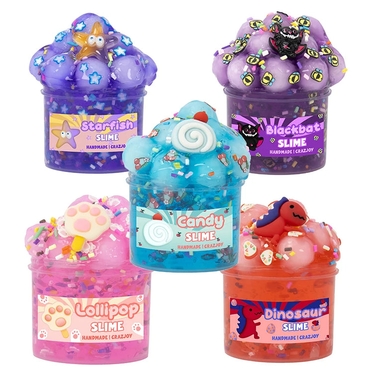 2.37oz Jelly Cube Crunchy Crystal Slime kit Clear Sticky Slime Soft DIY Non-Sticky Stretchy Sludge Party Favors Birthday Gifts
