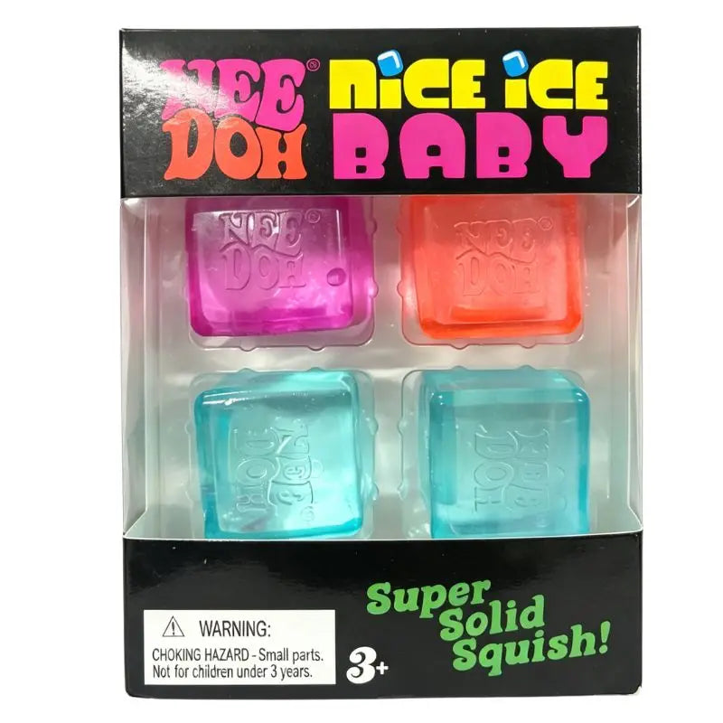 Mini 4 Pack Set Needoh Nice Ice Cube Slow Rebound Squishy Toys Sensory Toy Anti-Stress Party Favors Gifts Safe For Kids Adults