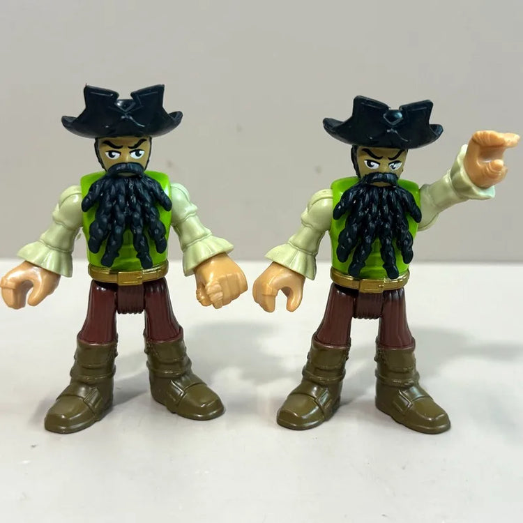 Set Imag-inext Pirate Adventures Shark Pirate Captain Hook Deckmate Ghost Blackbeards Figures 2.8'' Models Cake Topper Kid Toy
