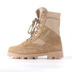 Lace Up Waterproof Outdoor Shoes Breathable Canvas Camouflage Tactical Combat Desert Ankle Boots Men Boots