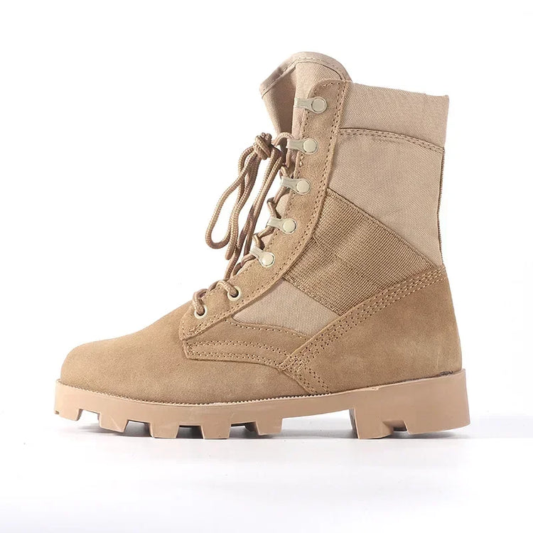 Lace Up Waterproof Outdoor Shoes Breathable Canvas Camouflage Tactical Combat Desert Ankle Boots Men Boots