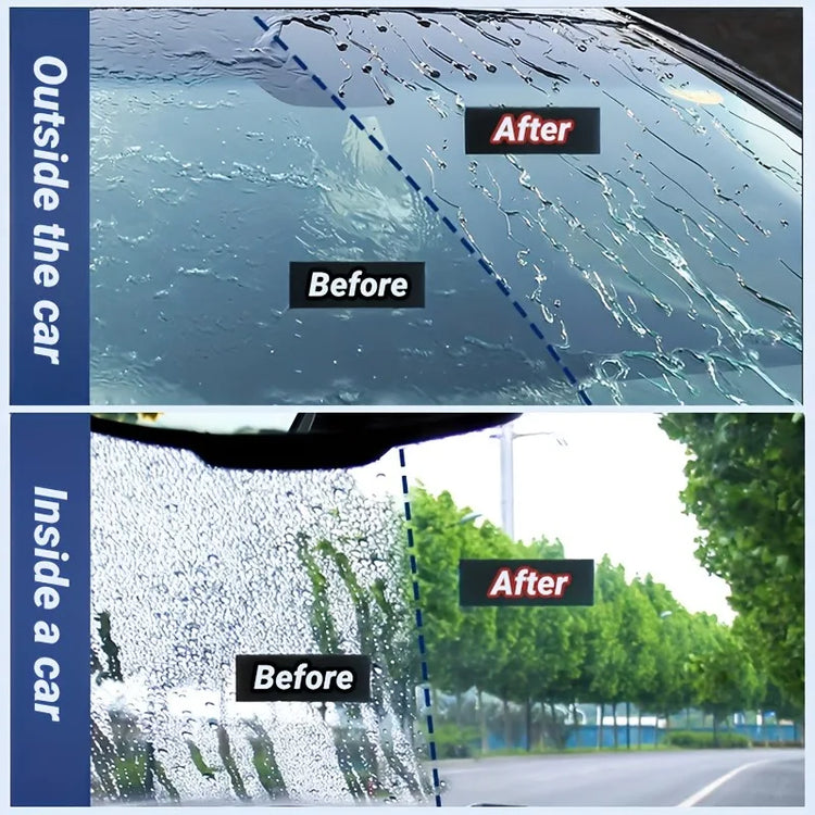 Car Glass Waterproof Paste Kit: Hydrophobic Anti-Rain/Anti-Fog Coating, Suitable for Car Windows, Mirrors & Bathroom Glass