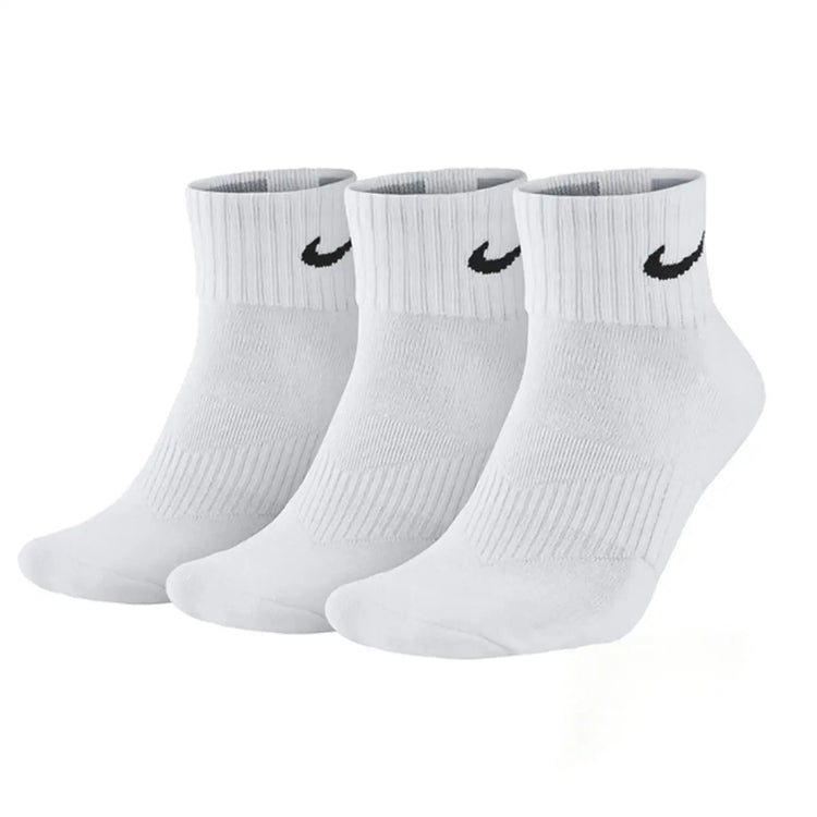 Nike Unisex 3-Pack Short-Cuff Casual Basketball Socks Breathable Moisture-Wicking Socks SX7678-100