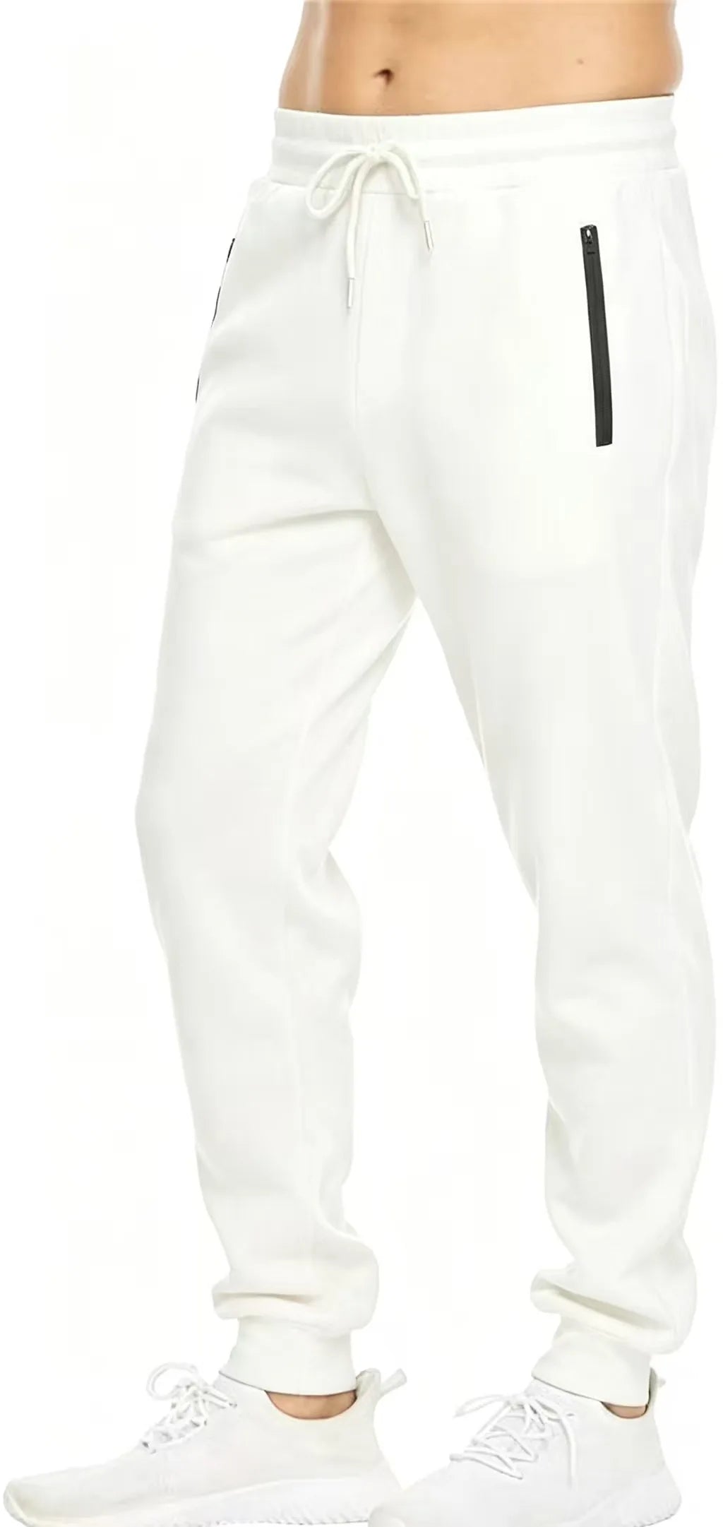HUGE HILL 3 Pack Men's Fleece Lined Joggers Loose Fit Wide Leg Sweatpants with Zip Pockets S-3XL