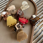 Colorful Small Heart-Shaped Hair Clip 3.5Cm Small Hairclaw Acetate Hair Crabs Girls Delicate Hairclips Women Hair Accessories