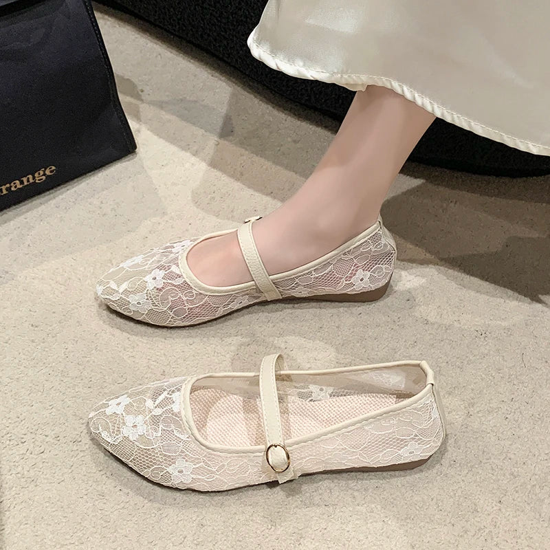 2026 New Women Flats Shoes Summer Ballet Flats Fashion Bow Women Shoes Slip on Sweet Hollow Flat Shoes Female Zapatos De Mujer