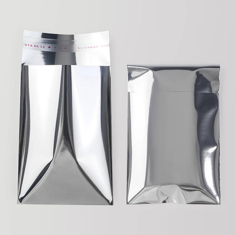 100pcs Aluminum Foil Silver Self-Adhesive Self-Sealing Packaging Bags, Documents, Postcards, Small Business Batch Packaging Bags
