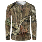 Summer Men's T-Shirt Camouflage Hunting T Shirt 3D Print Men's Clothing Long Sleeve Tops Man T Shirt Casual Clothes Men T-Shirt