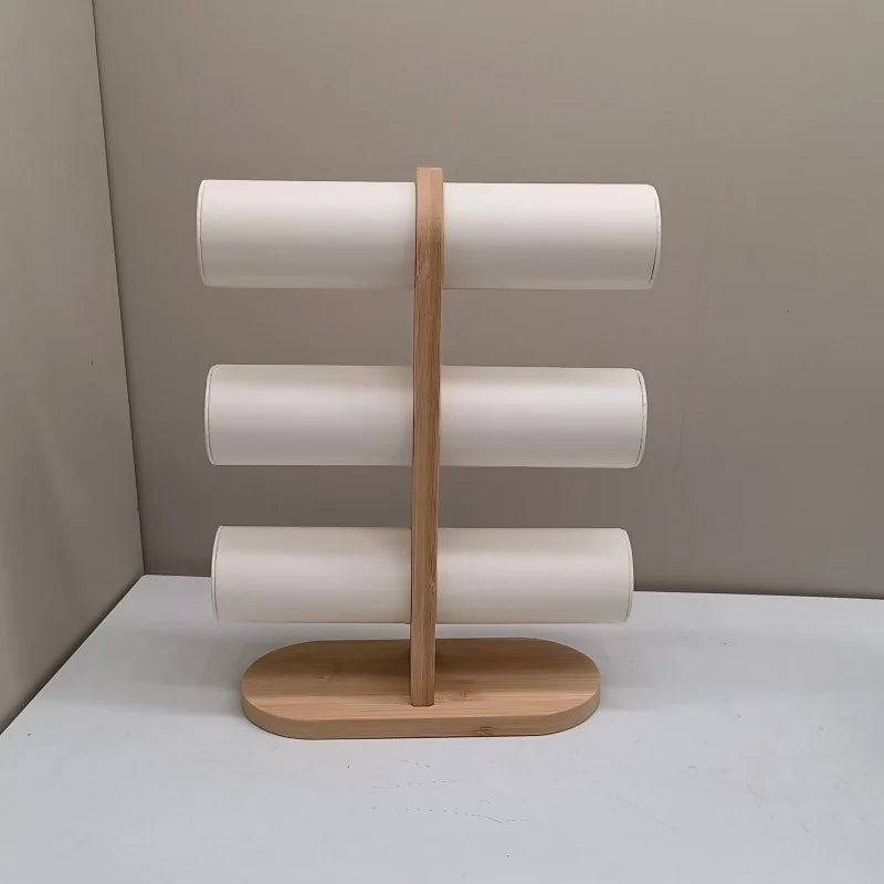1-3 Tier Wooden High-end Jewelry Display Rack Ring Storage Tray Necklace Bracelet Display Props Jewelry Display Tools