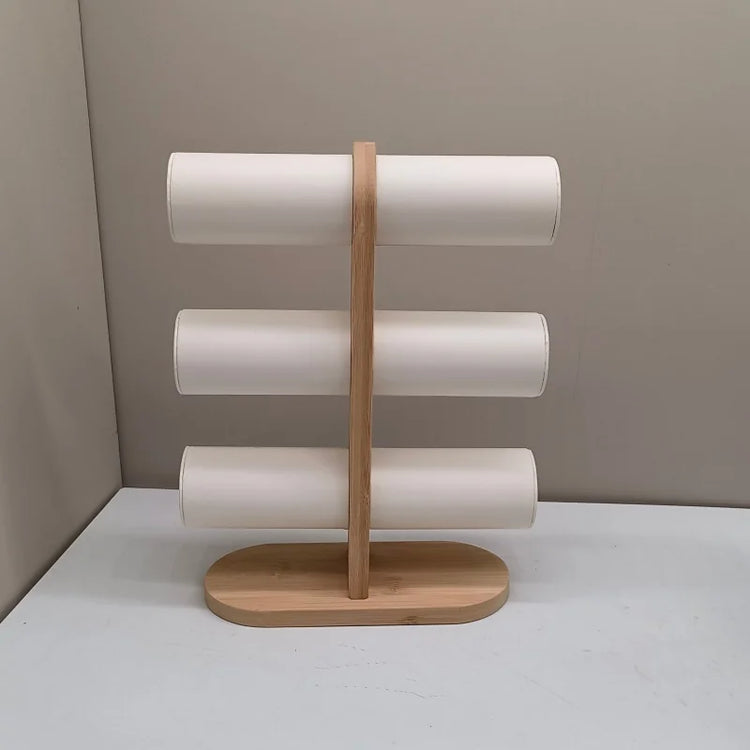 1-3 Tier Wooden High-end Jewelry Display Rack Ring Storage Tray Necklace Bracelet Display Props Jewelry Display Tools
