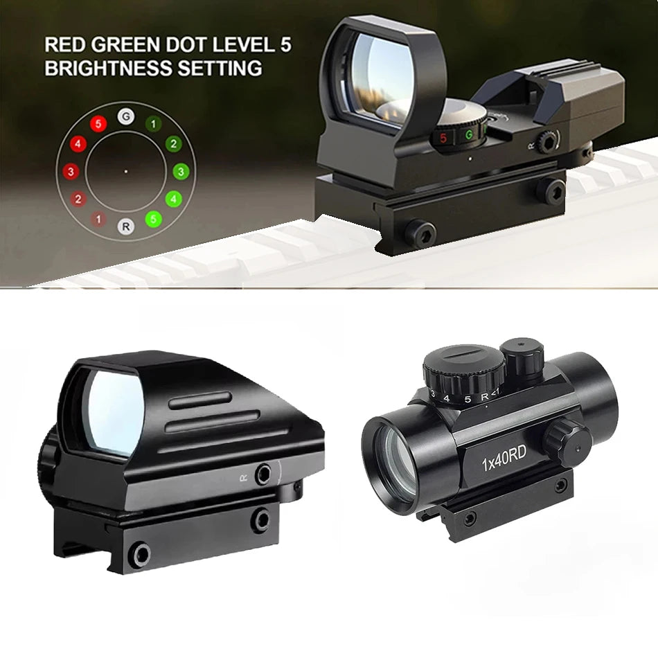 Hot Sales Series HD101AJ HD103 1X40 Red Dot Sight Hunting Optics Sight Holographic Airsoft Sight 4 Reticle Reflex Collimator