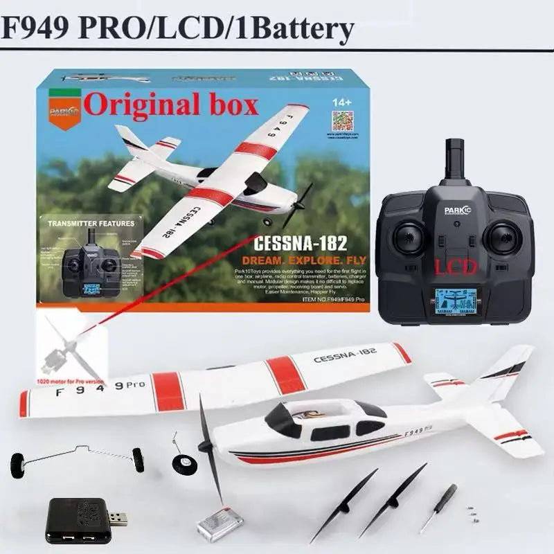 【C0】WLtoys 2.4G F949 LCD Version RC Airplane Cessna 182 3D6G 3Ch Fixed Wing Plane Outdoor Drone RTF With Gyroscope And Night