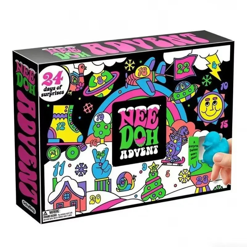 New NeeDoh Advent Calendar Gift 24 Day 3D PVC Sensory Squeeze Adult stress relieving toy Countdown Christmas 2027 Year Gift