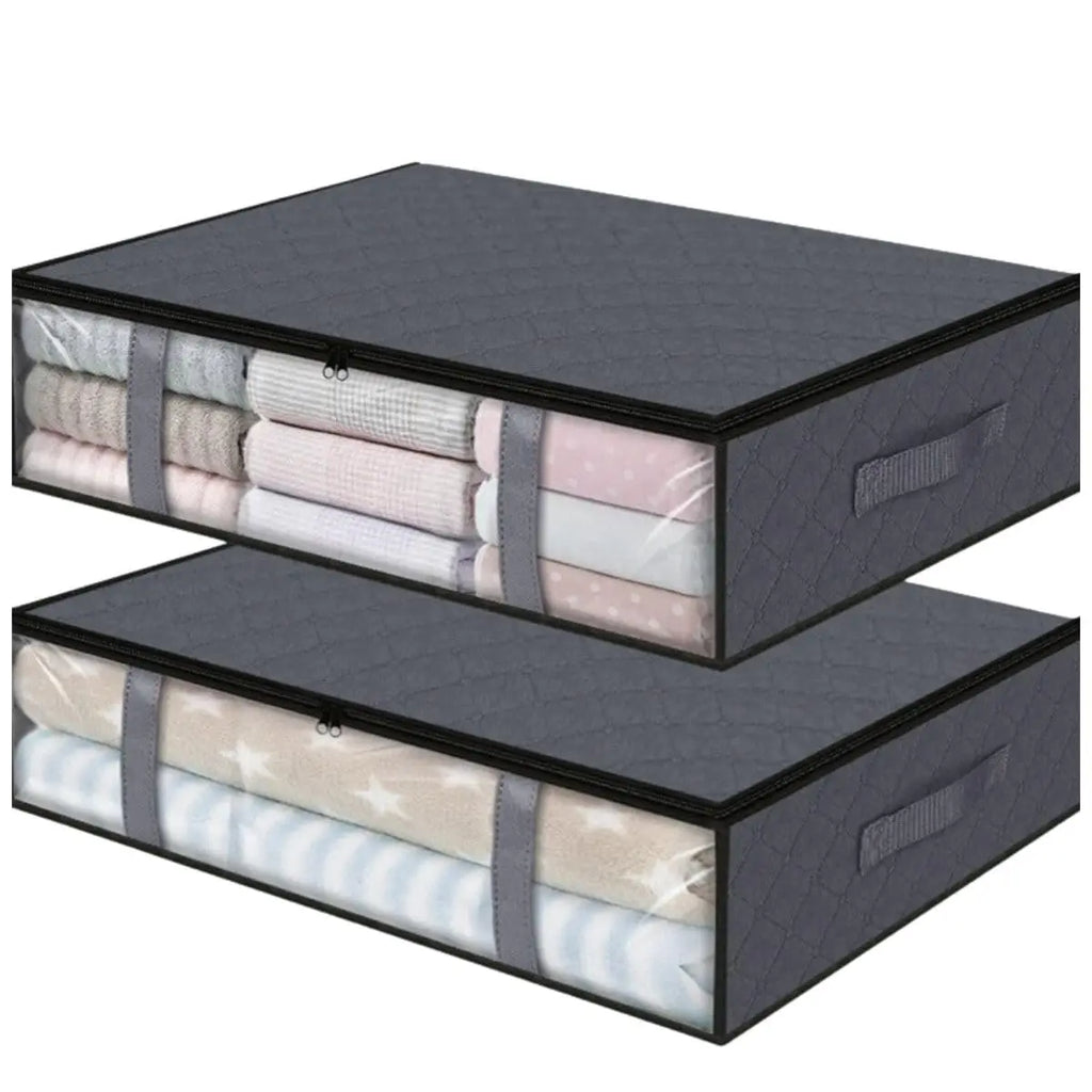 Foldable Under Bed Storage Containers with Clear Window Underbed Toy Organizers and Clothing Storage Bags Closet Storage Bins