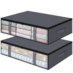 Foldable Under Bed Storage Containers with Clear Window Underbed Toy Organizers and Clothing Storage Bags Closet Storage Bins