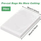50PCS/Lot BPA-Free Vacuum Food Bags, Vacuum Sealed Storage Bags For Food Storage and Preservation,Reusable Vacuum Sealer Bag