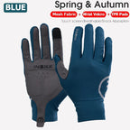 INBIKE 2024 Cycling Gloves Gel Padded for Men Autumn Winter Fleece Road Bike Gloves MTB Full Finger Touchscreen Bike Accessories
