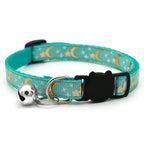 Cat Collar With Bell Cartoon Star Moon Dog Puppy Cat Kitten Collar Adjustable Safety Bell Ring Necklace Cat Jewelry