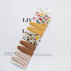 10Pcs/Lot Ins 6cm Flower Print Cotton Alloy Hair Bow Snap Clips Set Fabric Plaid Bobby Hairpins Hairgrips Girls Kids Headwear
