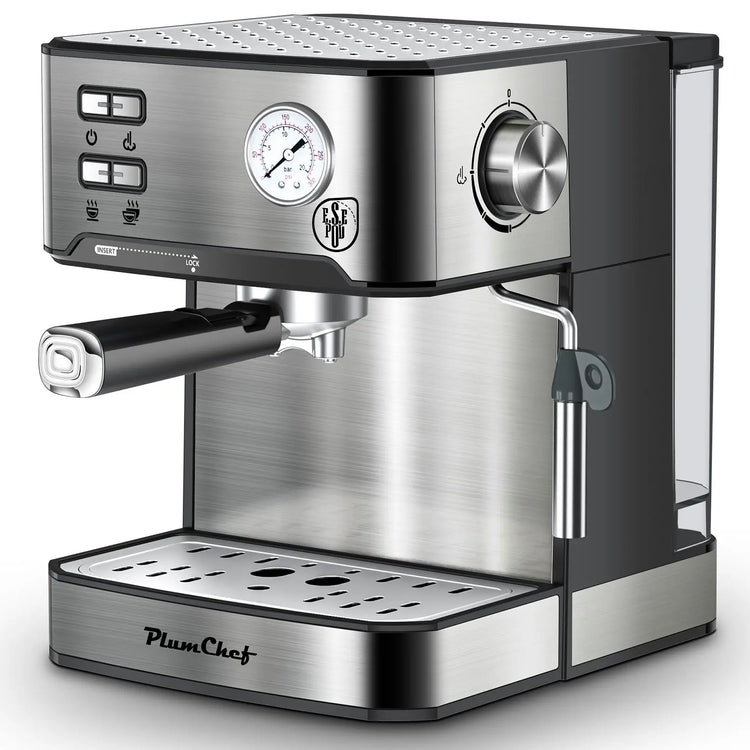 Espresso Machine 20 Bar Professional Compact Household Coffee Espresso Maker with Milk Frother Steam Wand Pressure Gauge 54oz Water Tank Low Noise and Fast Coffee Machine for Cappuccino Latte