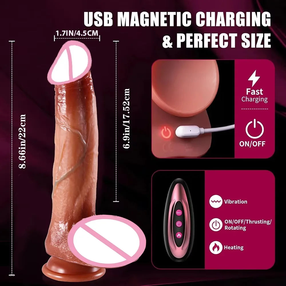 Thrust Dildo Licking Tongue Sex Toy with Heating And Vibration Mode Adult Women Toys Suitable for Vaginal Anal G-Spot Stimulator