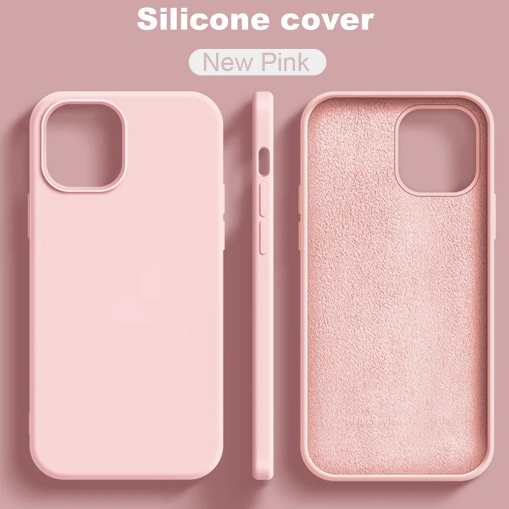 Original Phone Case For iPhone 17 16 15 11 12 13 14 Pro Max Luxury Liquid Silicone Cases For 7 8 Plus X XR Shockproof Soft Cover