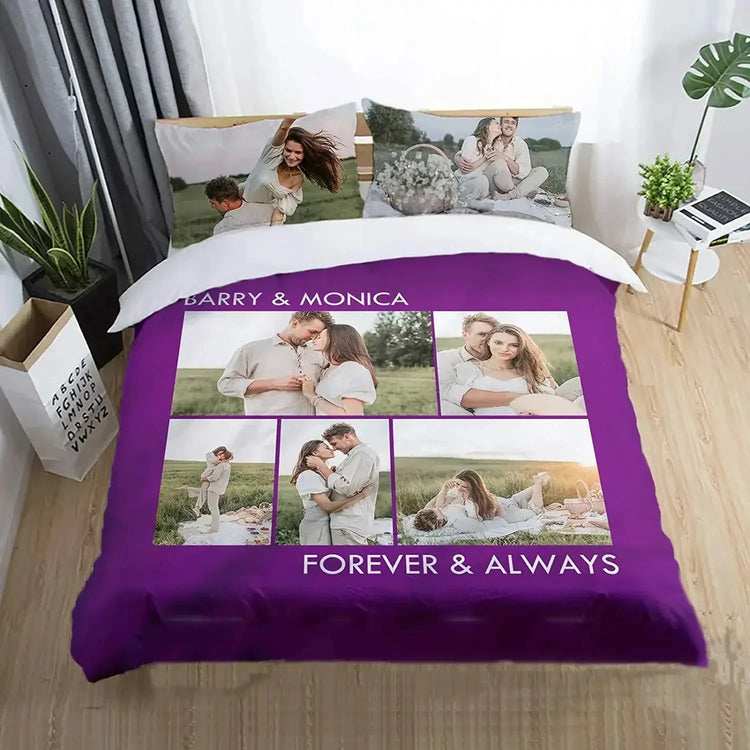 Customized Design Photo Logo Duvet Cover Set Boys Adults Kids Gift Custom DIY Bedding Set Queen King Size Personalized Bet Set